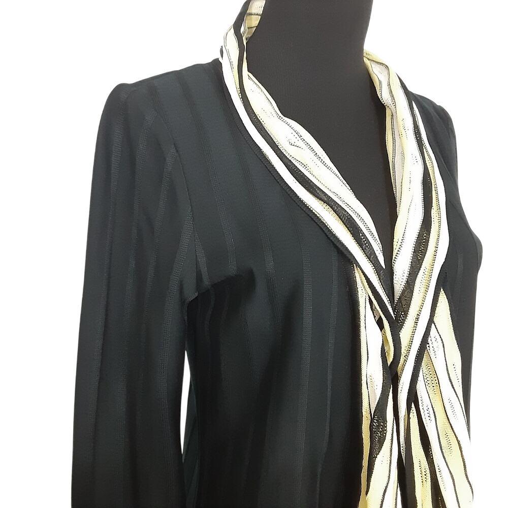 Ming Wang Black Open Drape Front Knit Kimono Cardigan Jacket Women S Art to Wear - Picture 5 of 12